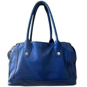 B. Makowsky Blue Pebbled Leather Shoulder Bag